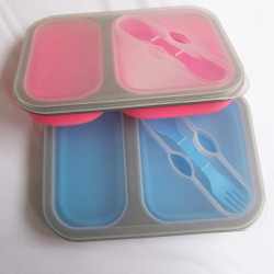 摺疊矽膠飯盒連餐具- 2H-LB-0007